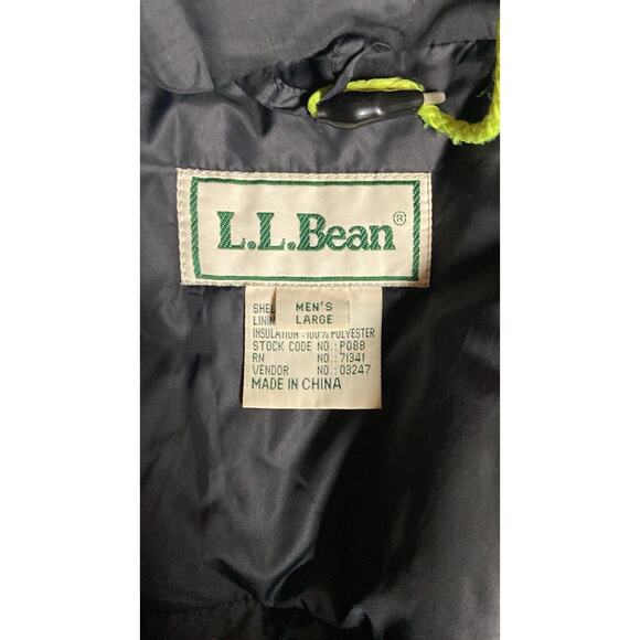Vintage LL Bean Jacket Mens Large Red Hooded Puffer Gortex Ripstop Embroidered - Picture 14 of 16